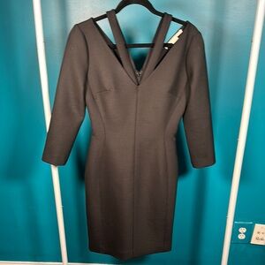 Stella McCartney Black Cocktail Sheath Dress V-Neck